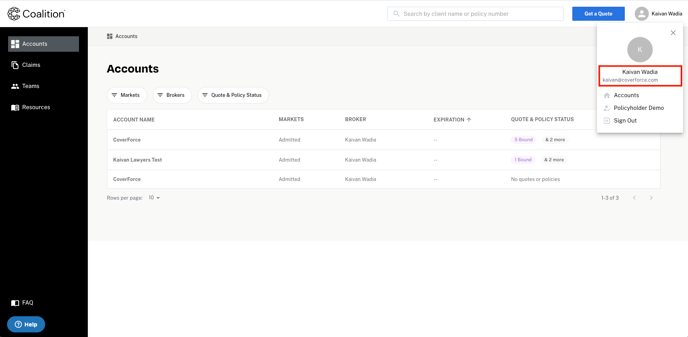 Coalition Broker Portal