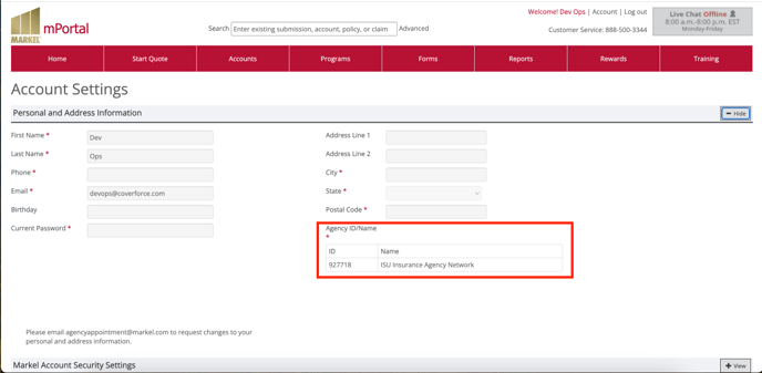 Markel Agent Portal