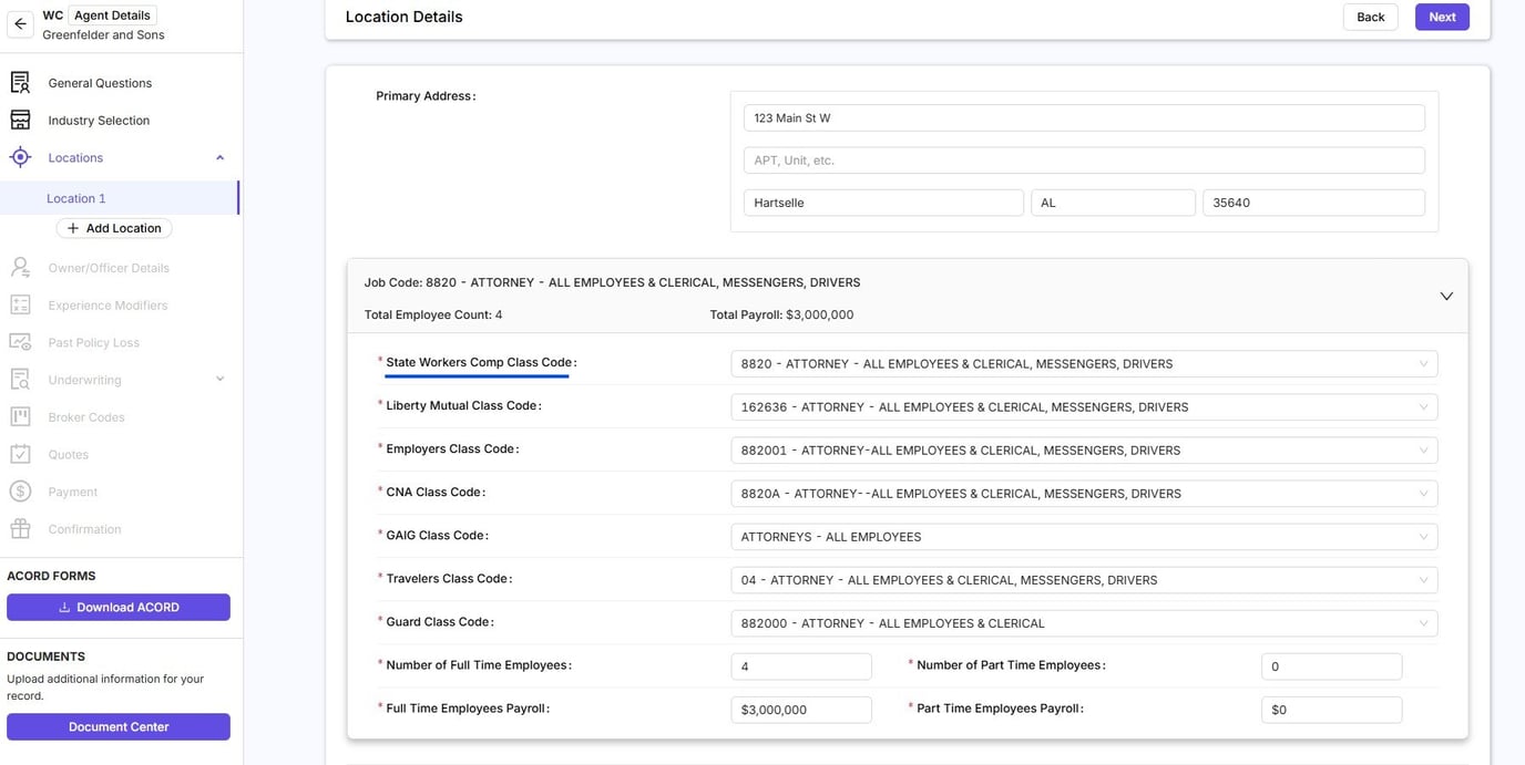 Workers Comp - NCCI job code selection